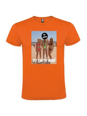 Camisetas despedida hombre para fiestas con diseÃ±o de hombre en baÃ±ador 100% algodÃ³n para personalizar vista 1
