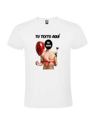 Camisetas despedida hombre blanca para despedidas con diseÃ±o de globo y flor 100% algodÃ³n vista 1