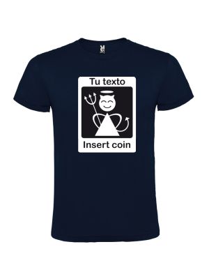 Camisetas despedida hombre diseÃ±o insert coin 100% algodÃ³n para personalizar vista 1