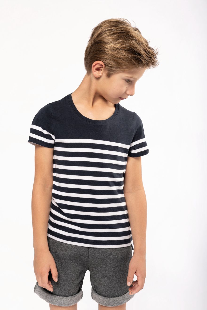 CAMISETA MARINERA ALGODÓN ORGÁNICO NIÑOS Manga corta