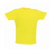 Camisetas técnicas tecnic plus unisex de poliéster amarillo fluor con logo vista 1