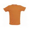 Camisetas técnicas tecnic plus unisex de poliéster naranja fluor con logo vista 1