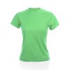 Camisetas técnicas tecnic plus mujer de poliéster verde claro con publicidad vista 1