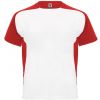 Camisetas técnicas roly bugatti de poliéster blanco rojo con impresión vista 1