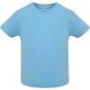 Camisetas manga corta roly baby de 100% algodón celeste para personalizar vista 1