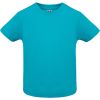 Camisetas manga corta roly baby de 100% algodón turquesa para personalizar vista 1