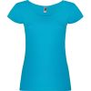 Camisetas manga corta roly guadalupe mujer de 100% algodón turquesa con logo vista 1