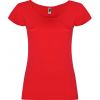 Camisetas manga corta roly guadalupe mujer de 100% algodón rojo con logo vista 1