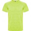 Camisetas técnicas roly austin de poliéster amarillo fluor vigore con publicidad vista 1