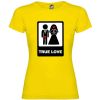 Camisetas despedida mujer para mujer con diseño true love especial 100% algodón amarillo con impresión vista 1