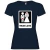 Camisetas despedida mujer para mujer con diseño true love especial 100% algodón azul marino con impresión vista 1
