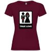 Camisetas despedida mujer para mujer con diseño true love especial 100% algodón burgundy con impresión vista 1