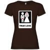 Camisetas despedida mujer para mujer con diseño true love especial 100% algodón chocolate con impresión vista 1