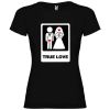 Camisetas despedida mujer para mujer con diseño true love especial 100% algodón negro con impresión vista 1