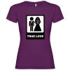 Camisetas despedida mujer para mujer con diseño true love especial 100% algodón púrpura con impresión vista 1