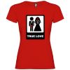 Camisetas despedida mujer para mujer con diseño true love especial 100% algodón rojo con impresión vista 1