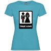 Camisetas despedida mujer para mujer con diseño true love especial 100% algodón turquesa con impresión vista 1
