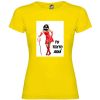 Camisetas despedida mujer de despedida para mujer estampación de diablesa 100% algodón amarillo vista 1