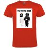 Camisetas despedida hombre de despedida en manga corta con diseño de novios bebes 100% algodón rojo con impresión vista 1