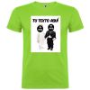 Camisetas despedida hombre de despedida en manga corta con diseño de novios bebes 100% algodón verde oasis con impresión vista 1