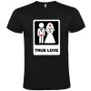 Camisetas despedida hombre de despedidas unisex con dibujo true love 100% algodón negro para personalizar vista 1