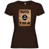 Camisetas despedida mujer para despedida de soltera cartel de se busca 100% algodón chocolate vista 1