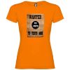 Camisetas despedida mujer para despedida de soltera cartel de se busca 100% algodón naranja vista 1