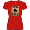 Camisetas despedida mujer para despedida de soltera cartel de se busca 100% algodón rojo vista 1
