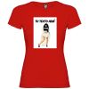 Camisetas despedida mujer para fiestas con su foto modelo novia con zapatillas 100% algodón rojo vista 1