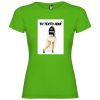 Camisetas despedida mujer para fiestas con su foto modelo novia con zapatillas 100% algodón verde grass vista 1
