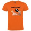 Camisetas despedida hombre para fiestas con diseño de muñeca hinchable troquelado 100% algodón naranja vista 1