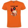Camisetas despedida hombre de manga corta con diseño de globo y flor 100% algodón naranja con impresión vista 1