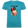 Camisetas despedida hombre de manga corta con diseño de globo y flor 100% algodón turquesa con impresión vista 1