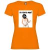 Camisetas despedida mujer ajustada con diseño de novia con bate para poner tu foto 100% algodón naranja vista 1