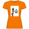 Camisetas despedida mujer de fiestas con tu foto diseño de conejita 100% algodón naranja con impresión vista 1
