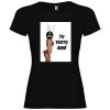 Camisetas despedida mujer de fiestas con tu foto diseño de conejita 100% algodón negro con impresión vista 1