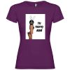 Camisetas despedida mujer de fiestas con tu foto diseño de conejita 100% algodón púrpura con impresión vista 1