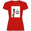Camisetas despedida mujer de fiestas con tu foto diseño de conejita 100% algodón rojo con impresión vista 1