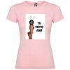 Camisetas despedida mujer de fiestas con tu foto diseño de conejita 100% algodón rosa claro con impresión vista 1