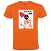 Camisetas despedida hombre para fiestas con diseño de muñeca hinchable y globo 100% algodón naranja con impresión vista 1