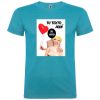 Camisetas despedida hombre para fiestas con diseño de muñeca hinchable y globo 100% algodón turquesa con impresión vista 1
