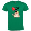 Camisetas despedida hombre con diseño troquelado de muñeca hinchable y globo 100% algodón verde vista 1