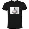 Camisetas despedida hombre con imagen de presidiario 100% algodón negro con impresión vista 1