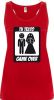 Camisetas despedida mujer de tirantes de despedida diseño game over 100% algodón rojo con impresión vista 1