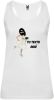 Camiseta blanca de tirantes para despedida de soltera con diseño novia corriendo blanco para personalizar vista 1