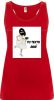 Camisetas despedida mujer de tirantes de despedida en color con diseño de novia corriendo 100% algodón rojo con impresión vista 1