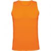 Camisetas técnicas roly andre de poliéster naranja fluor con impresión vista 1