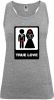 Camisetas despedida mujer de tirantes de despedida true love 100% algodón gris vigoré para personalizar vista 1