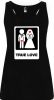 Camisetas despedida mujer de tirantes de despedida true love 100% algodón negro para personalizar vista 1